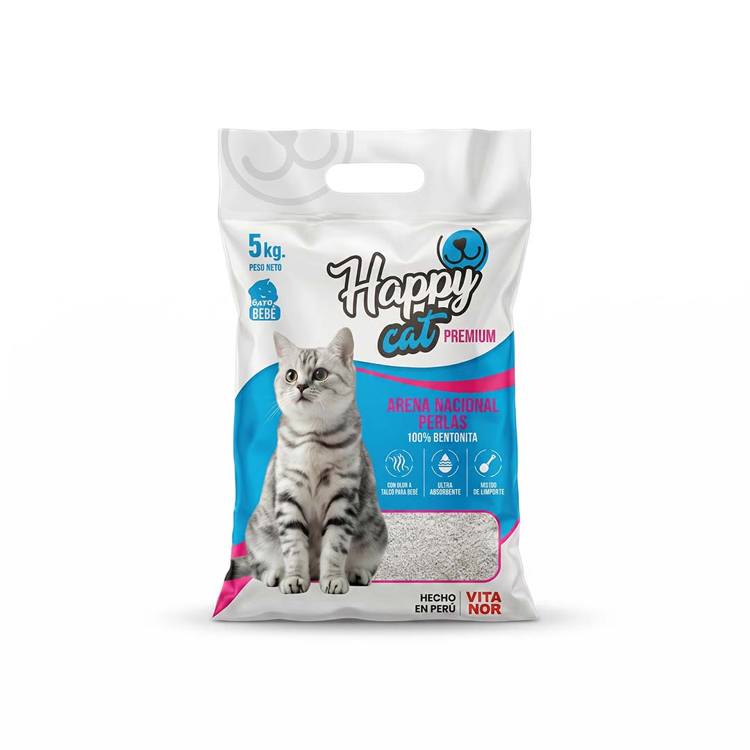 Arena Happy Cat Premium Perlas de Bentonita Bebe/N - Imagen 1