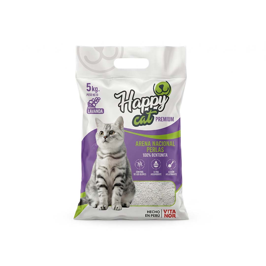 Arena Happy Cat Premium Perlas de Bentonita Lavanda/N 5Kg - Imagen 1