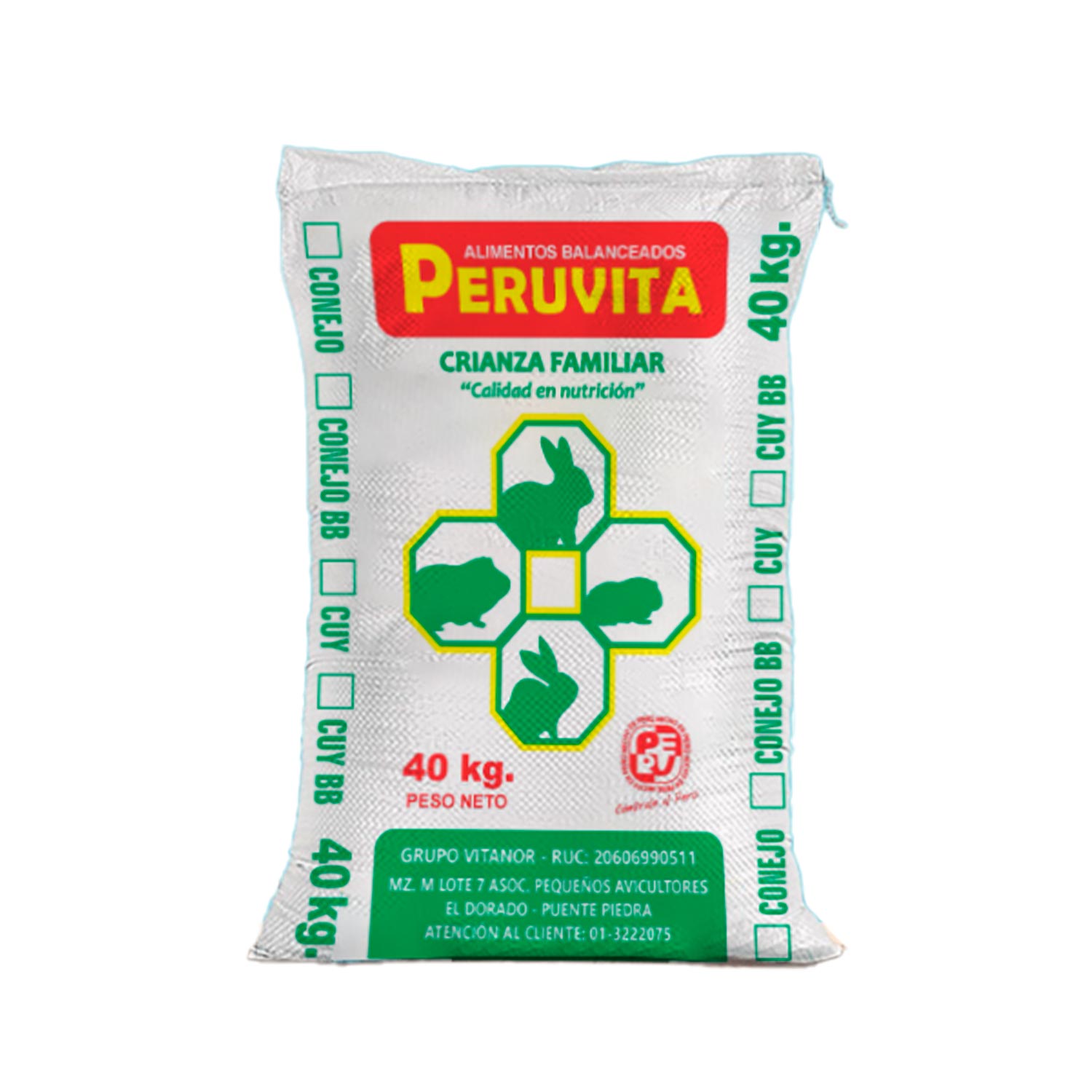 Peruvita Alimento Balanceado para Conejos x 40 Kg - Imagen 1